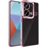 Xiaomi Redmi Note 13 Pro 4G Kılıf Kamera Korumalı Logo Gösteren Mnc Omega Kapak-Rose Gold