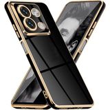 Xiaomi Redmi Note 13 Pro 4g Kılıf Parlak Kenarlı Altın Işlemeli Kamera Korumalı Kapak - Siyah