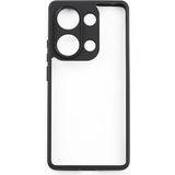 Xiaomi Redmi Note 13 Pro 4g Kılıf Şeffaf Sırt Güçlendirilmiş Silikon Kenar Armor Kapak (Roll) - Siyah