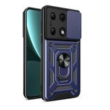 Xiaomi Redmi Note 13 Pro 4G Tank Kılıf Magnetik Standlı Kamera Korumalı Sürgülü Vega Kapak Mavi