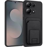 Xiaomi Redmi Note 13 Pro 4g Uyumlu Kılıf Zebana Flexstand Kartlıklı Silikon Kılıf Siyah