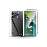Xiaomi Redmi Note 13 Pro 5g Kılıf Kamera Çıkıntılı Koruma Dayanıklı Şeffaf Silikon Kapak + 9H Cam