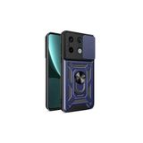 Xiaomi Redmi Note 13 Pro 5G Kılıf Magnetik Standlı Kamera Korumalı Sürgülü Vega Kapak Mavi