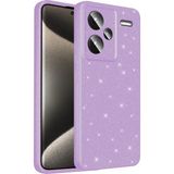 Xiaomi Redmi Note 13 Pro Plus 5g Kılıf Kamera Korumalı Simli Renkli Parlak Silikon Kapak (Koton) - Lila