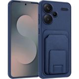 Xiaomi Redmi Note 13 Pro Plus 5g Uyumlu Kılıf Zebana Flexstand Kartlıklı Silikon Kılıf Lacivert