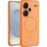 Xiaomi Redmi Note 13 Pro Plus 5g Uyumlu Kılıf Zebana Mono M-Safe Silikon Kılıf Turuncu