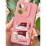 Xiaomi Redmi Note 14 4g Kılıf Kamera Korumalı Tavşan Figürlü Pembe Yumuşak Silikon Kapak - Cute Sweet