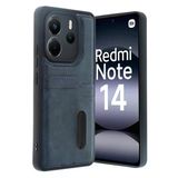 Xiaomi Redmi Note 14 4G Kılıf Sara Kartvizitli Deri Kılıf - Lacivert