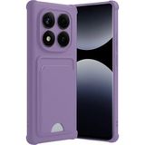 Xiaomi Redmi Note 14 Pro 5g Uyumlu Arka Kamera Korumalı Kart Koyulabilen Silikon Kartlıklı Kılıf Kapak - Lila