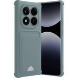 Xiaomi Redmi Note 14 Pro 5g Uyumlu Arka Kamera Korumalı Kart Koyulabilen Silikon Kartlıklı Kılıf Kapak - Su Yeşili