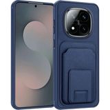 Xiaomi Redmi Note 14 Pro Plus 5g Uyumlu Kılıf Zebana Flexstand Kartlıklı Silikon Kılıf Lacivert