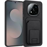 Xiaomi Redmi Note 14 Pro Plus 5g Uyumlu Kılıf Zebana Flexstand Kartlıklı Silikon Kılıf Siyah