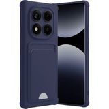 Xiaomi Redmi Note 14 Pro Plus Uyumlu Arka Kamera Korumalı Kart Koyulabilen Silikon Kartlıklı Kılıf Kapak - Redmi Note 14 Pro Plus 5G - Lacivert