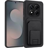 Xiaomi Redmi Note 14 Pro Uyumlu Kılıf Zebana Flexstand Kartlıklı Silikon Kılıf Siyah