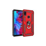 Xiaomi Redmi Note 7 Kılıf Vega Yüzüklü Standlı Tank Zırh Kapak + Ekran Koruma 5508