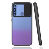 Xiaomi Redmi Note 8 ile uyumlu Kılıf Slayt Sürgülü Arkası Buzlu Lensi Kapak - Siyah