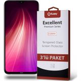 Xiaomi Redmi Note 8 ile Uyumlu Kırılmaz Cam Ekran Koruyucu Ekonomik 3'lü Paket