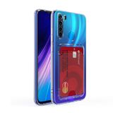 Xiaomi Redmi Note 8 Kılıf Kartlıklı Şeffaf Card Holder Clear Silikon Kapak