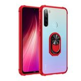 Xiaomi Redmi Note 8 Kılıf Yüzüklü Arkası Şeffaf Antişok Silikon Kapak