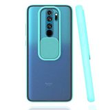 Xiaomi Redmi Note 8 Pro ile uyumlu Kılıf Slayt Sürgülü Arkası Buzlu Lensi Kapak - Turkuaz