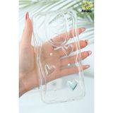 Xiaomi Redmi Note 8 Pro Kılıf 3D Kalpli Inci Tasarımlı Desenli Kamera Korumalı Şeffaf Silikon Kapak - Cici Mina