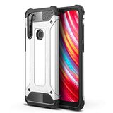 Xiaomi Redmi Note 8T ile uyumlu Çİft Katman Koruyucu Crash Military Tank Kılıf - Gri