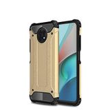 Xiaomi Redmi Note 9 ile uyumlu Çİft Katman Koruyucu Crash Military Tank Kılıf - Gold