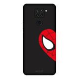 Xiaomi Redmi Note 9 İle Uyumlu Siyah Heart Spider-Man Desenli Silikon Kılıf
