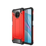 Xiaomi Redmi Note 9 Pro 5G ile uyumlu Çİft Katman Koruyucu Crash Military Tank Kılıf - Kırmızı