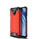 Xiaomi Redmi Note 9 Pro ile uyumlu Çİft Katman Koruyucu Crash Military Tank Kılıf - Kırmızı
