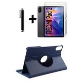 Xiaomi Redmi Pad 2 11 Inç 2025 360° Dönebilen Standlı Tablet Kılıfı Ekran Koruyucu ve Kalem Seti - Lacivert
