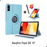 Xiaomi Redmi Pad Se 11 Inç Tablet Kılıfı Dönebilen Standlı Pu Deri Kapaklı Kılıf ve Dokunmatik Kalem - Açık Mavi