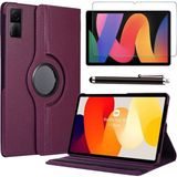 Xiaomi Redmi Pad Se 11 Uyumlu Tablet Kılıfı Cam Ekran Koruyucu Kalem Set - Mor