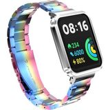 Xiaomi Redmi Watch 2 Lite Uyumlu Metal Baklalı Paslanmaz Çelik Kordon ve Kasa Koruyucu - Renkli