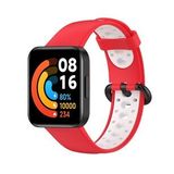 Xiaomi Redmi Watch 2 Spor Delikli Kordon - Kırmızı-Beyaz