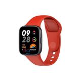 Xiaomi Redmi Watch 3 ile Uyumlu Klasik Silikon Kordon Akıllı Saat Bileklik Kordonu Kırmızı