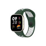 Xiaomi Redmi Watch 3 Spor Delikli Kordon - Haki Yeşil-beyaz