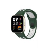 Xiaomi Redmi Watch 3 Spor Delikli Kordon (Saat Değildir) - Haki Yeşil-Beyaz