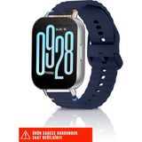 Xiaomi Redmi Watch 4 / Redmi Watch 5 / Mi Band 8 Pro Uyumlu Wave Silikon Kordon 20MM - Lacivert