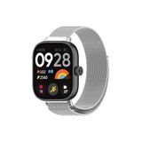 Xiaomi Redmi Watch 4 Uyumlu Hasır Örgü Metal Paslanmaz Milano Kordon Gümüş