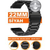 xiaomi redmi watch 5 active / lite saat uyumlu 22mm dolgu çelik metal saat kordonu kayışı m09sgg4-b - Siyah
