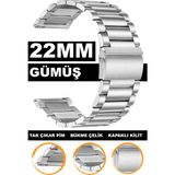 xiaomi redmi watch 5 active / lite saat uyumlu 22mm paslanmaz çelik metal saat kordonu kayışı m17pd2-22mm - 22 mm - Gümüş