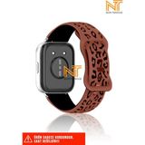 Xiaomi Redmi Watch 5 Active / Redmi Watch 5 Lite Uyumlu Leopar Desenli Silikon Kordon - Kiremit