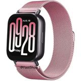 Xiaomi Redmi Watch 5 Active / Watch 5 Lite Uyumlu 22MM Örgü Metal Hasır Manyetik Akıllı Saat Kordonu - Redmi Watch 5 Active / Lite - Pembe