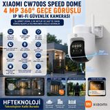 Xiaomi Renkli Gece Görüşü ve Kızılötesi Gece Görüş Desteği ile CW70 Speed Dome 4 Mp 360 Derece Gece Görüşlü Ip Wi-Fi Güvenlik Kamerası - 4MP ÇÖNÜRLÜK