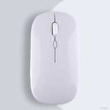 Xiaomi Tablet İle Uyumlu Şarj Edilebilir Sessiz Mouse Bluetooth + 2.4Hz Wifi Kablosuz Mouse Fare Beyaz