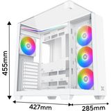 Xigmatek EN45813 Aqua V Arctıc Beyaz Type-C+3 Yön Temperli Cam 7*12CM Argb Fan Oyuncu Kasası