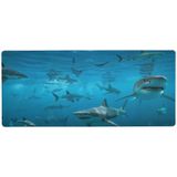 xigua Deniz Köpekbalığı Mouse Pad Büyük Oyun Fare Altlığı - 80 x 30 x 0,3 cm Bilgisayar Klavyesi Mouse Mat Kaymaz Fare Altlığı Oyun Oyuncuları, Ofis, Çalışma için Kauçuk Taban