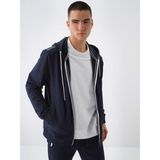 Xint Erkek Lacivert Pamuk Dokulu Slim Fit Sweat Mont