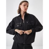 Xint Kadın Siyah Formunu Koruyan Oversize Ceket - XS